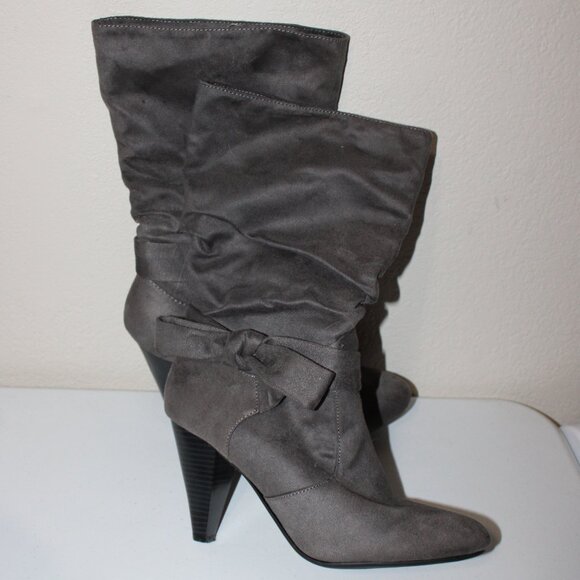 Apt 9 Grey Suede Mid Calf Boots - Picture 4 of 7